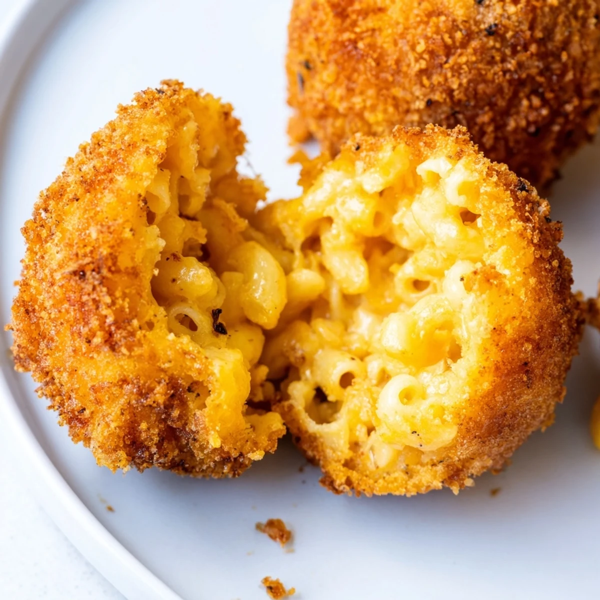 Perfectly fried Super Bowl Mac and Cheese Balls on a platter, garnished with fresh parsley for game day.