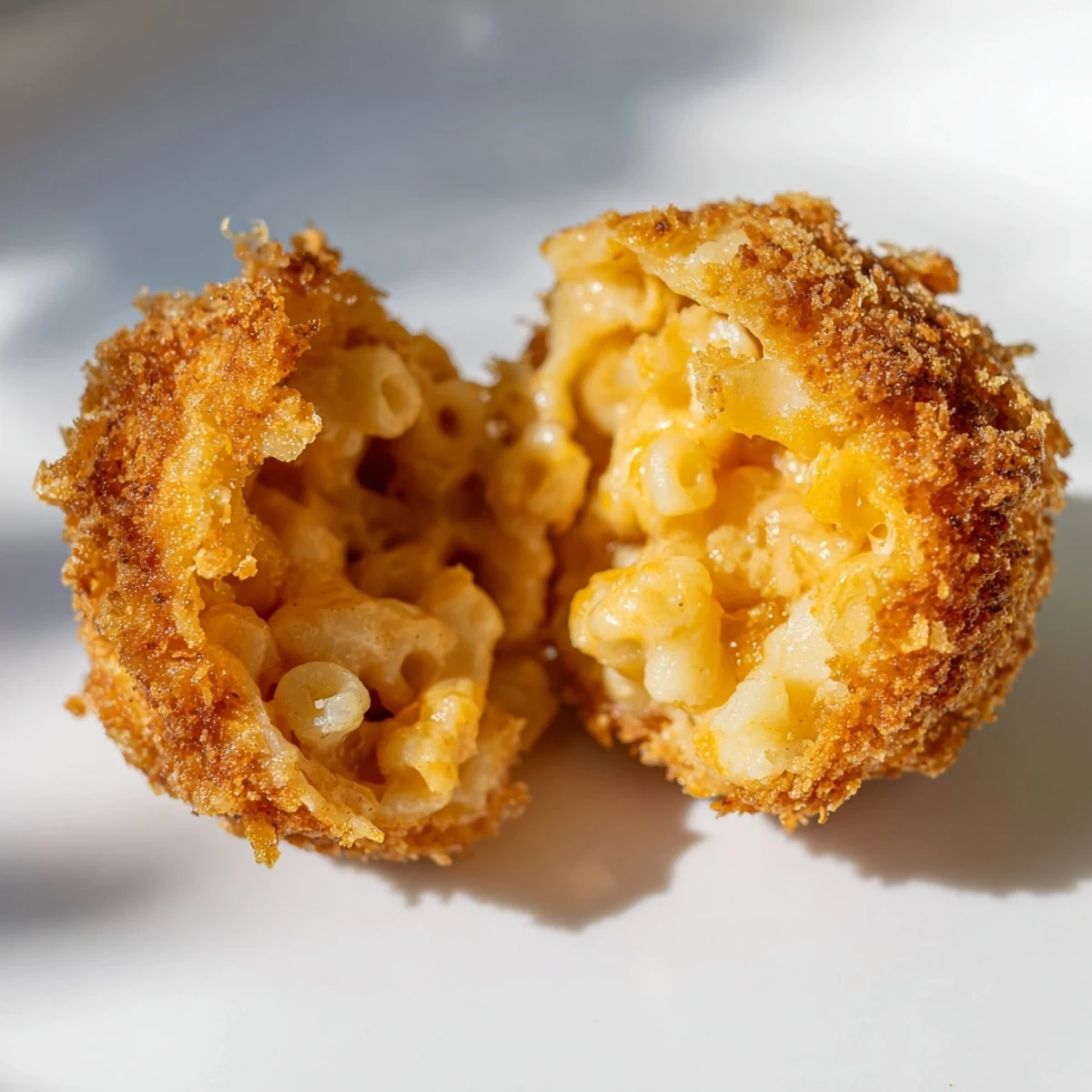 A close-up of golden-brown Super Bowl Fried Mac and Cheese Balls served with spicy ranch dipping sauce.