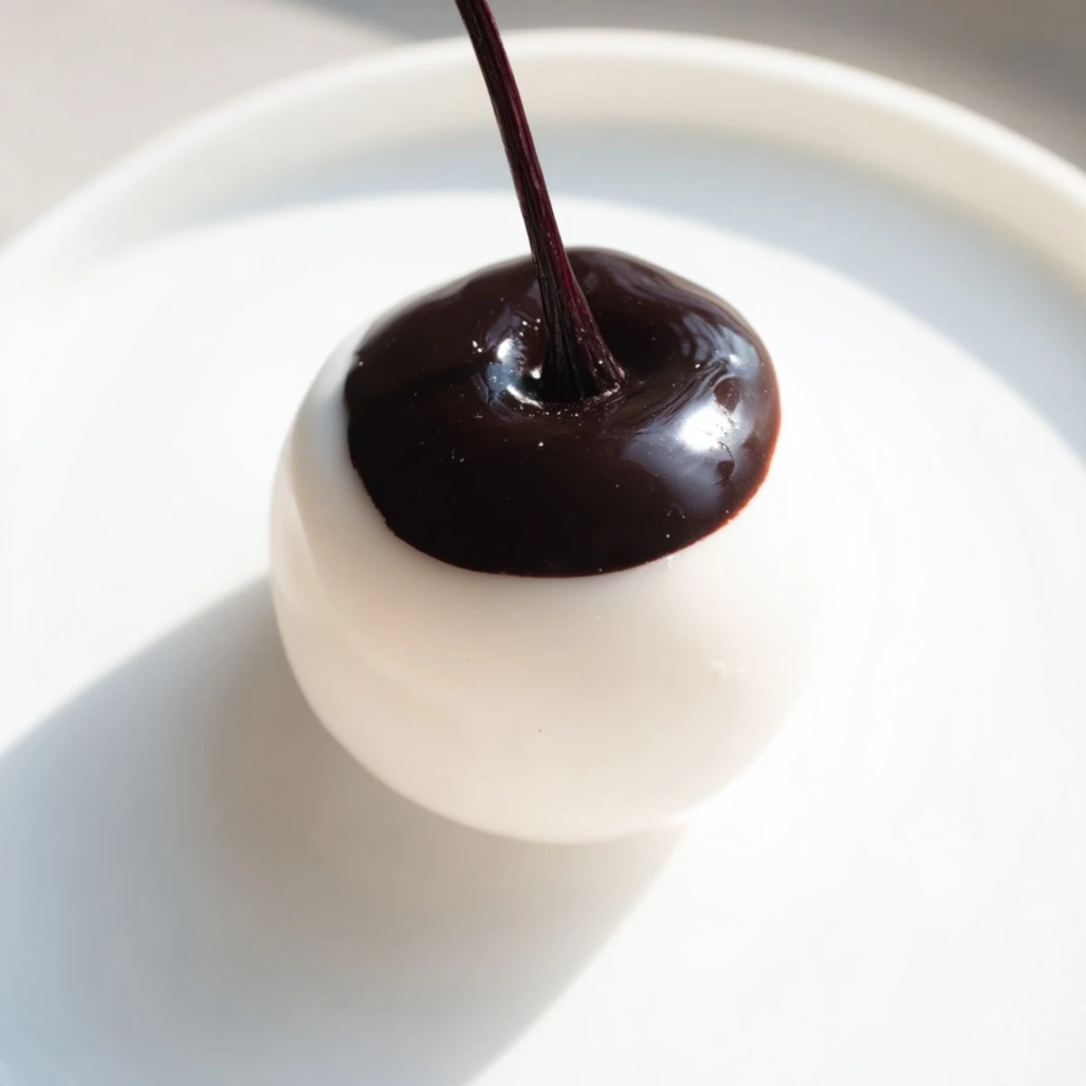 Chocolate Covered Cherries with Fondant on a rustic wooden board, ready to serve.