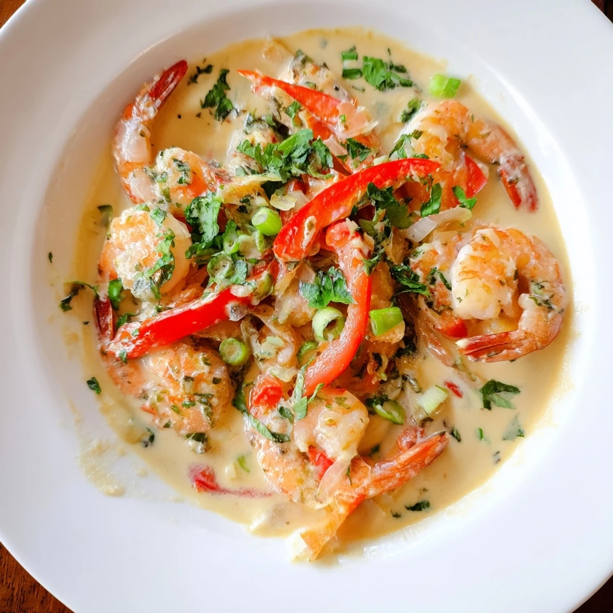 Garlic Shrimp in Coconut Milk served in a warm bowl with lime wedges and steamed rice for a gluten-free dinner.