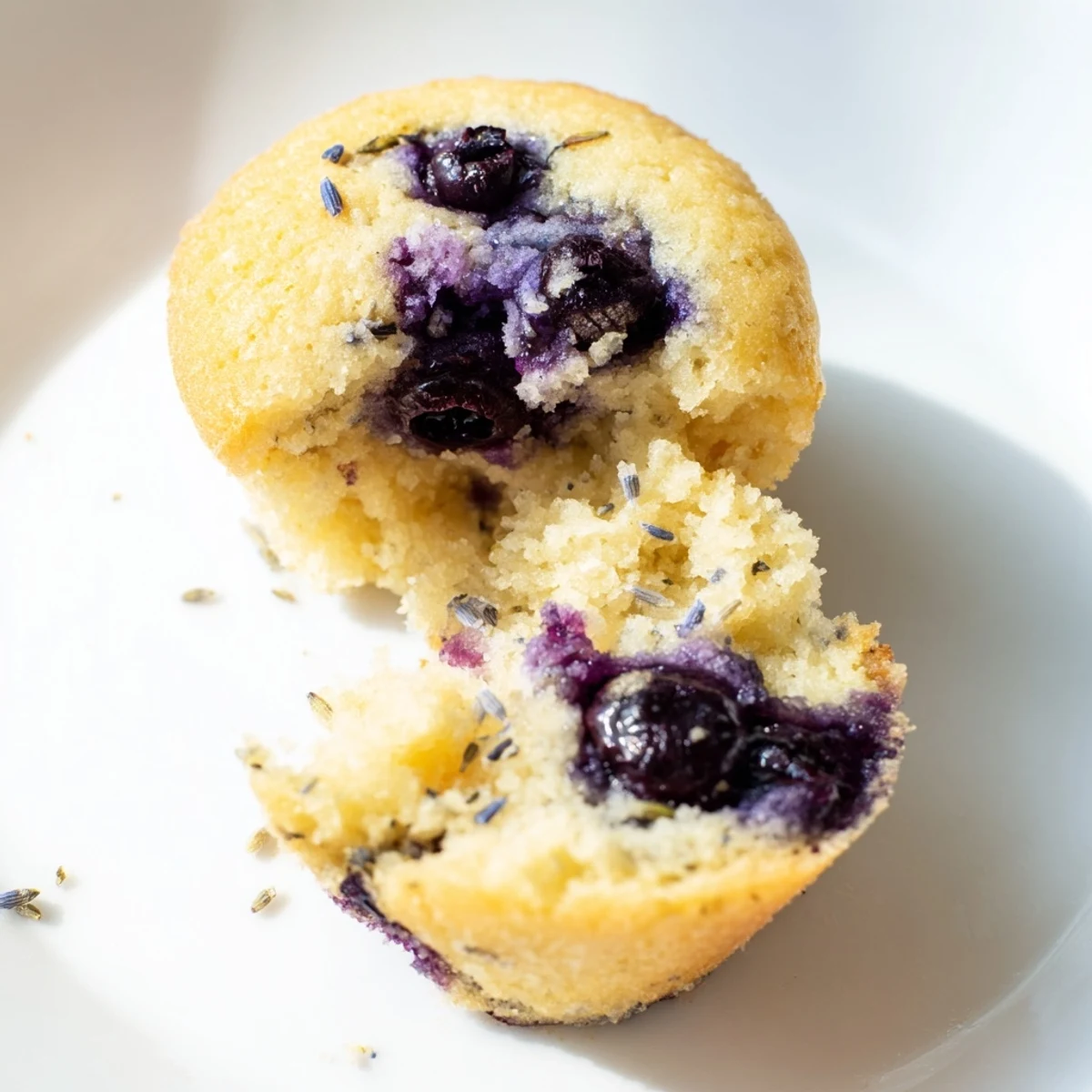 Fragrant Lavender Blueberry Tea Cakes with a golden crumb and glossy lemon glaze, perfect for serving with afternoon tea.