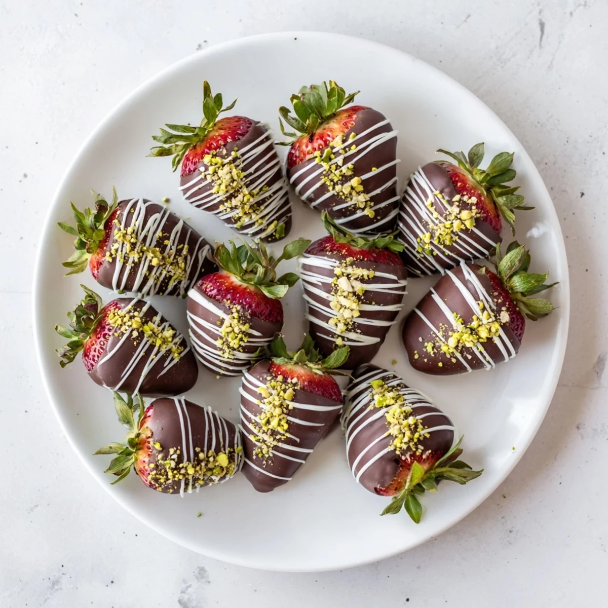 Chocolate covered strawberries for valentines day arranged on a parchment-lined baking sheet ready for gifting or sharing.  