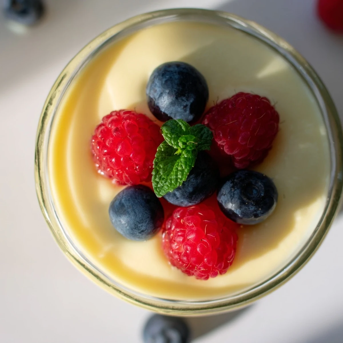 Classic British lemon posset with velvety texture and bright citrus zest presentation