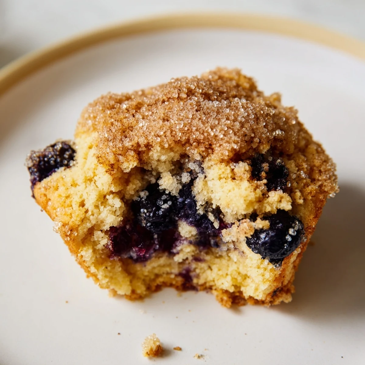 Golden Vietnamese cinnamon blueberry scones fresh from the oven with coarse sugar topping