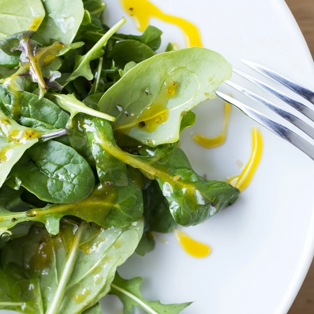 Creamy honey lemon vinaigrette dressing whisked with olive oil and fresh lemon juice