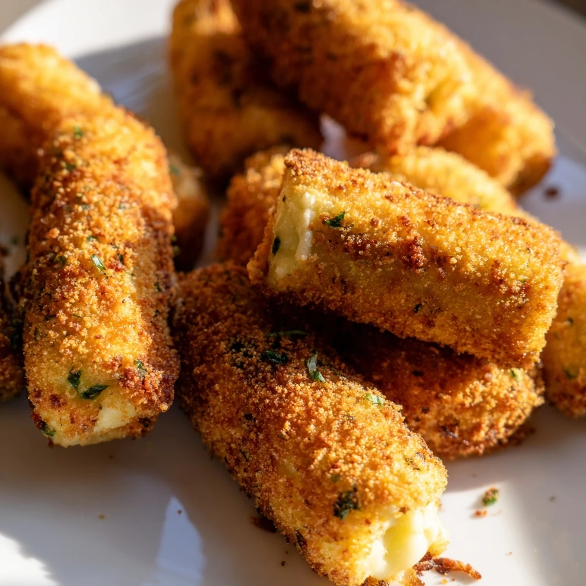 Homemade crispy cheesy roll ups arranged on rustic wooden board, perfect party appetizer snack