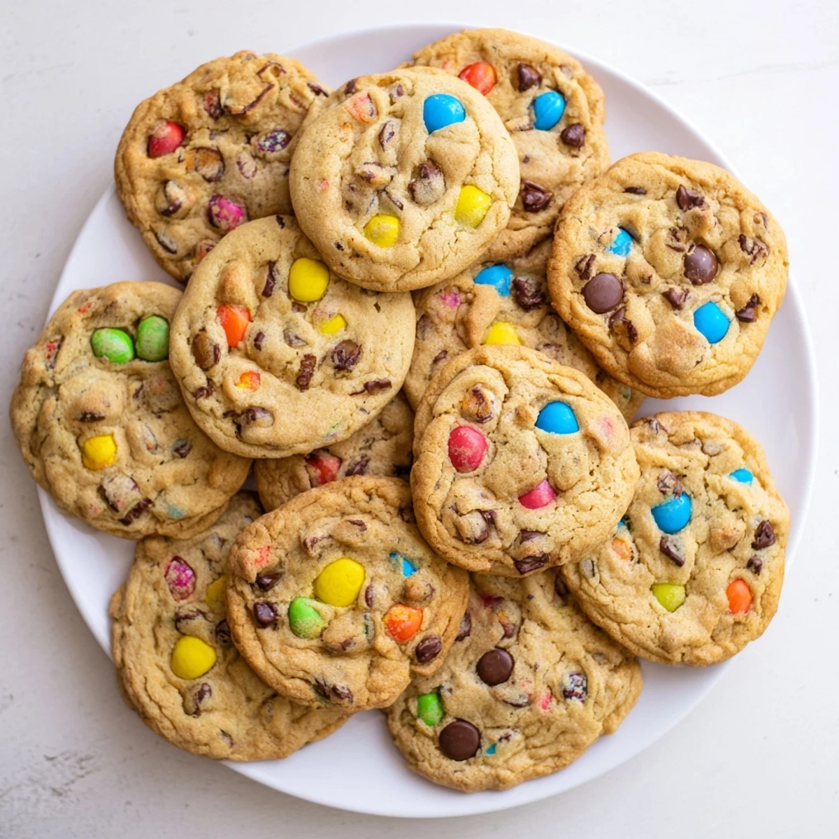 Freshly baked mini egg cookies cooling on wire rack with melty chocolate pieces