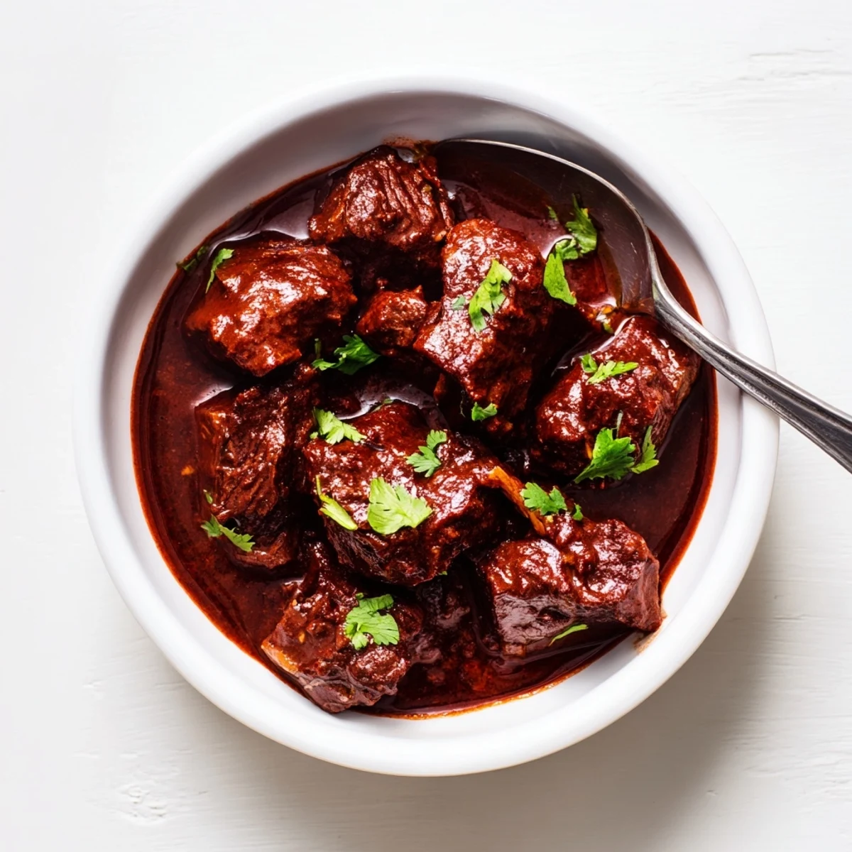 Hearty slow cooker chili Colorado with tender beef and vibrant red chili gravy