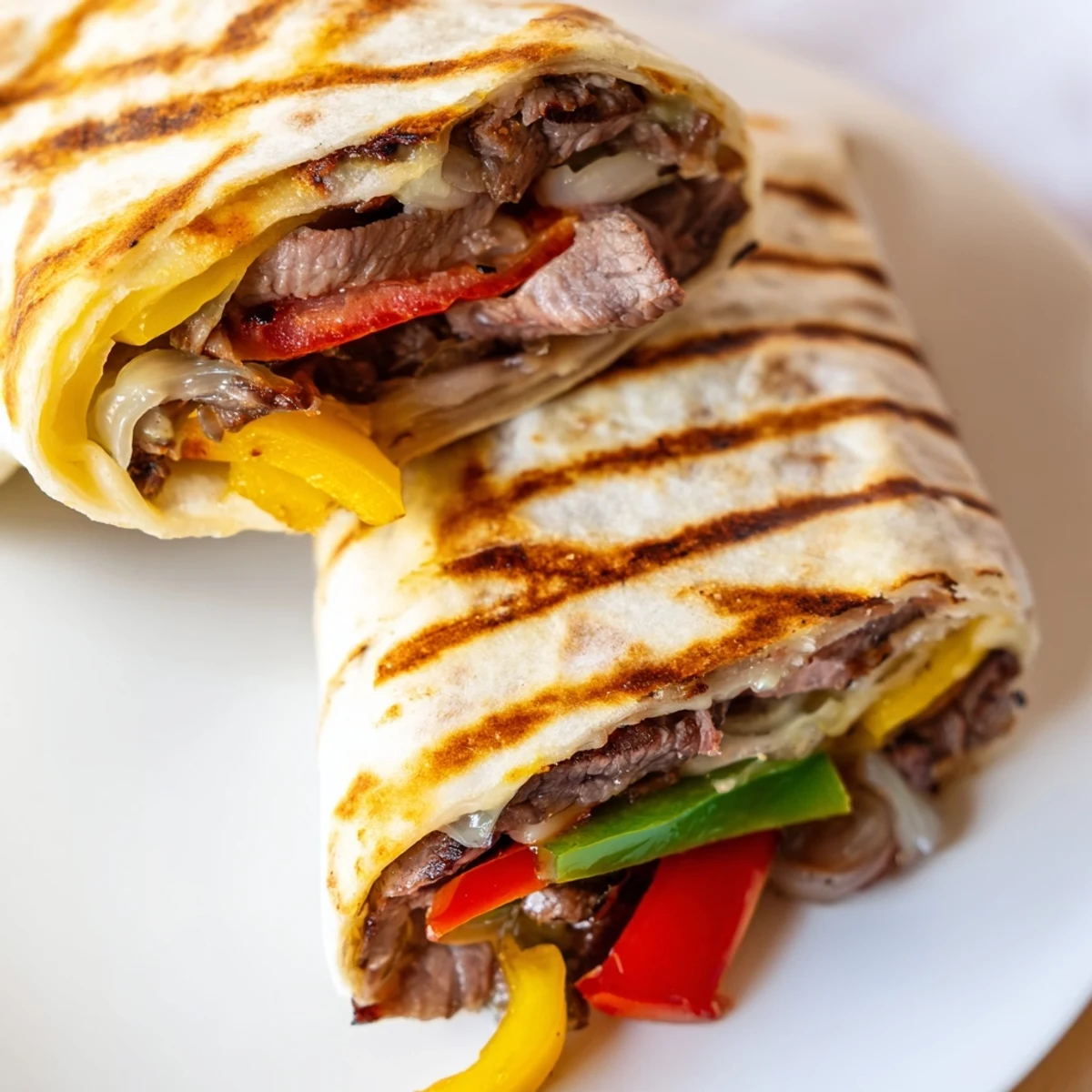 Crispy Philly Cheesesteak Grilled Wraps