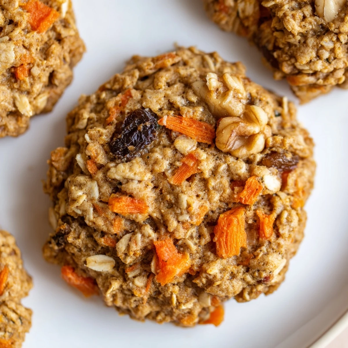 Golden brown chewy carrot cake cookies fresh from the oven with crispy edges and soft centers