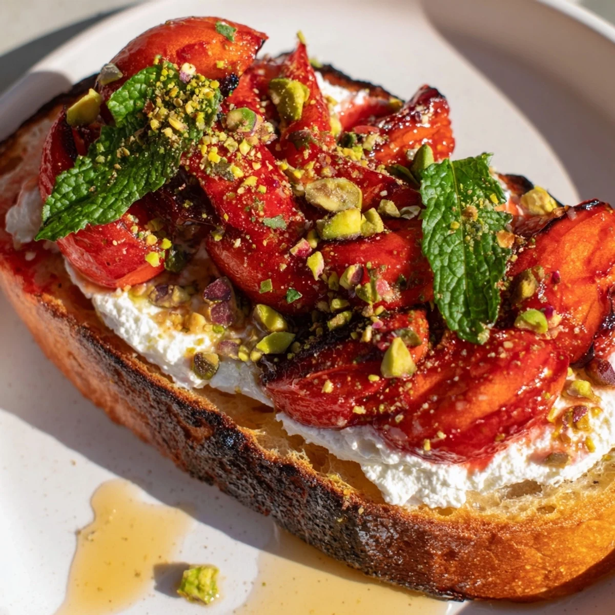 Roasted Strawberry Whipped Ricotta Toast