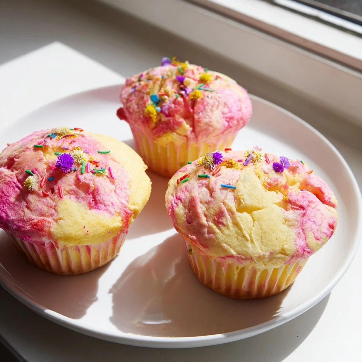 Steamed Blooming Cupcakes with cracked golden tops on a rustic cooling rack