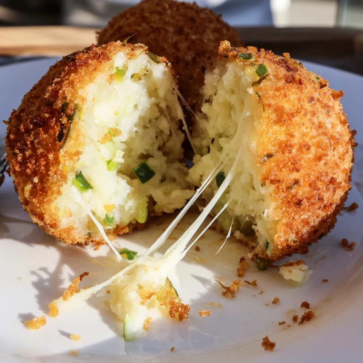 Homestyle Fried Mashed Potato Balls, crunchy panko exterior and creamy center
