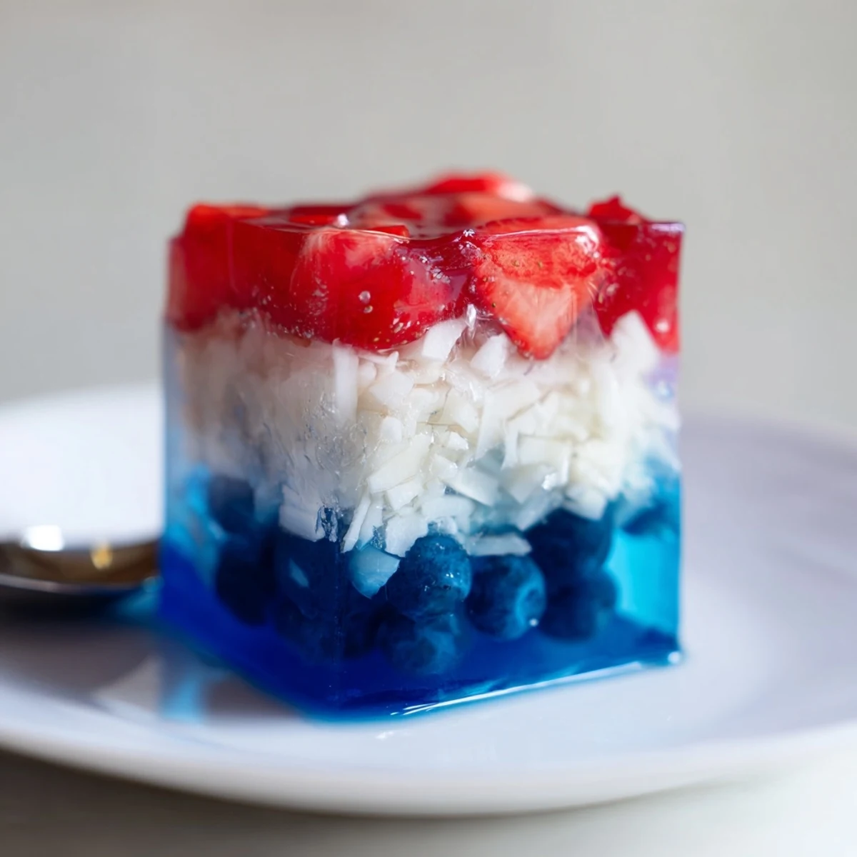 Frosty tray of Red White And Blue Ice Cubes Recipe, bright citrus aroma