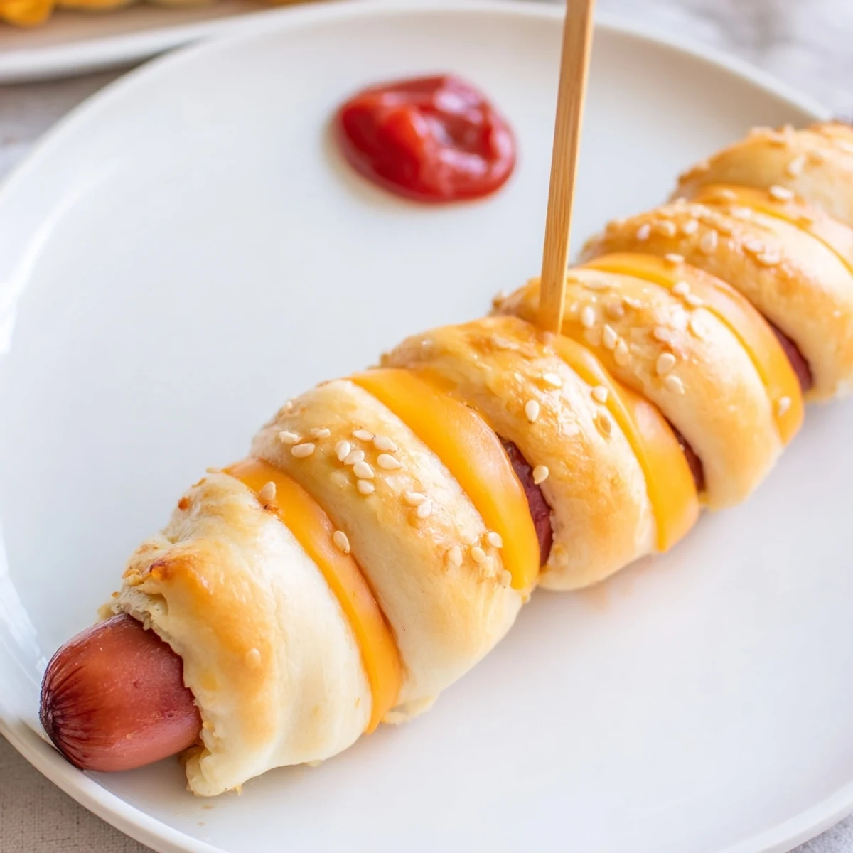 Golden Firecracker Hot Dogs Recipe brushed with butter, steaming and savory.