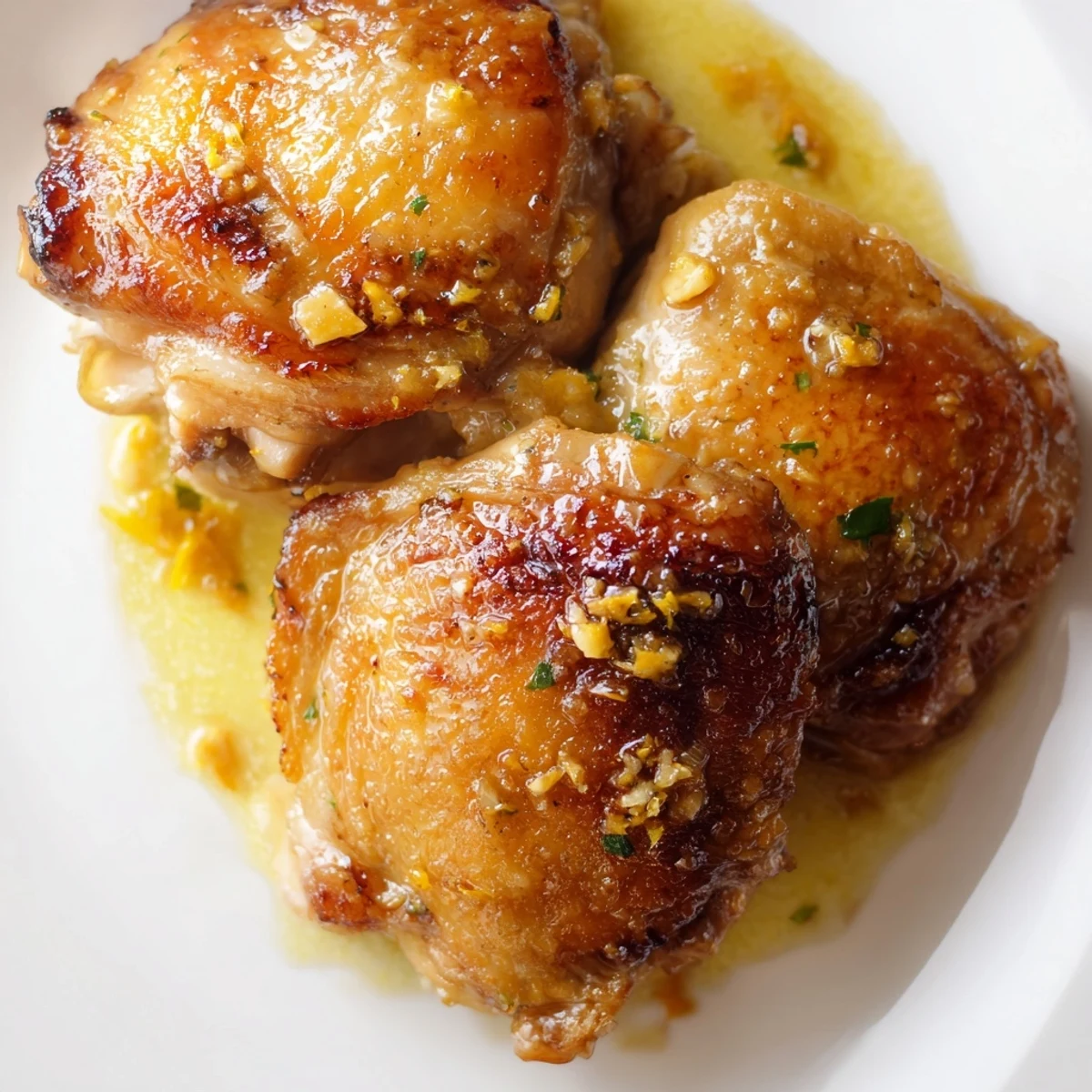 Platter of Cuban Mojo Chicken thighs served with fluffy rice and black beans for a complete meal