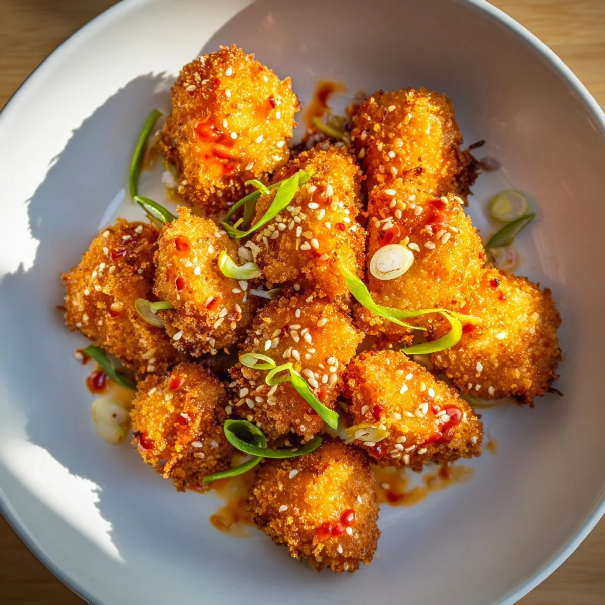 Weeknight plate of Sweet Tangy Garlicky Bang Bang Chicken over jasmine rice