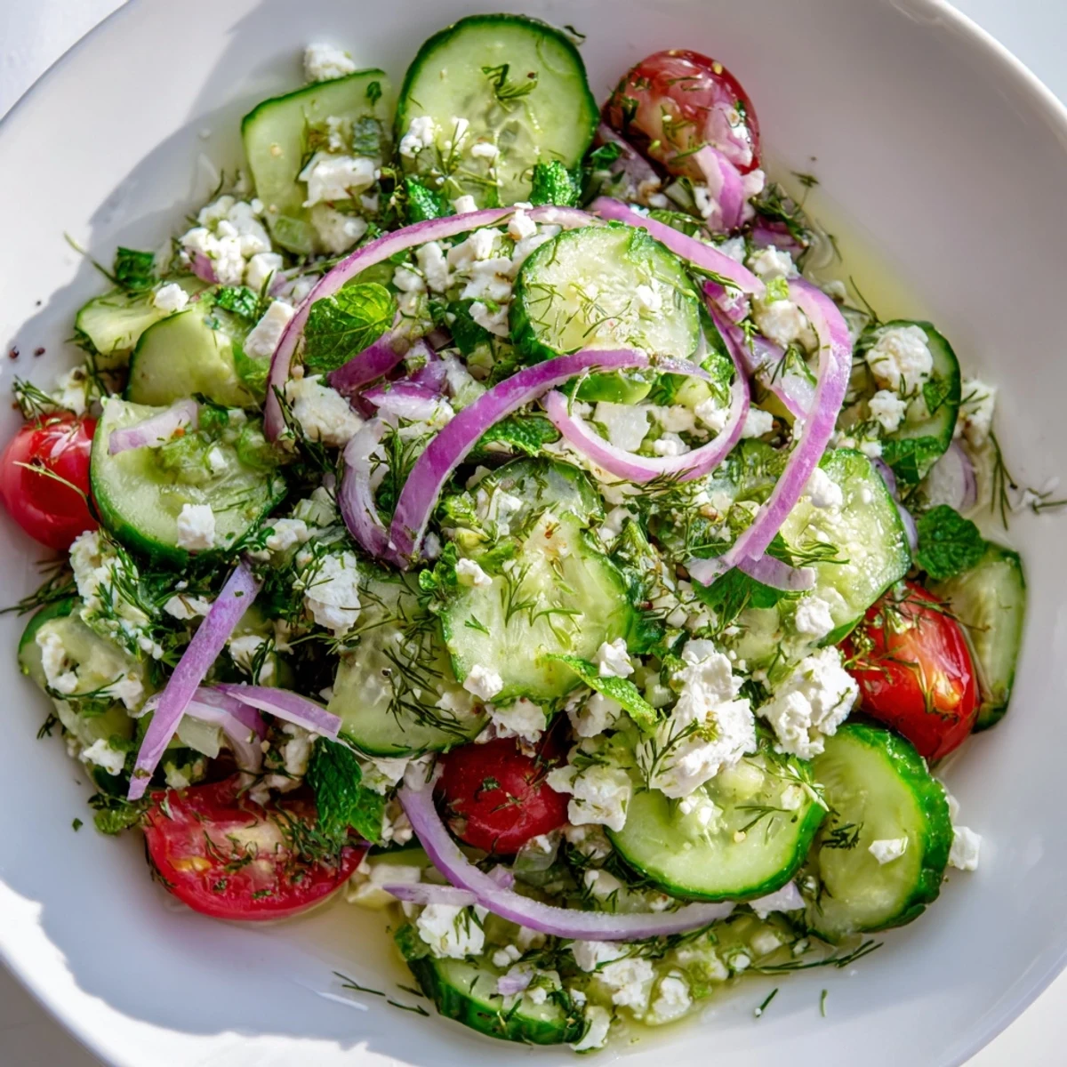 Feta Cucumber Herb Salad
