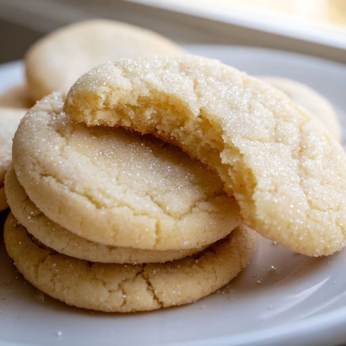 Golden classic sugar cookies with crisp edges cooling on a wire baking rack