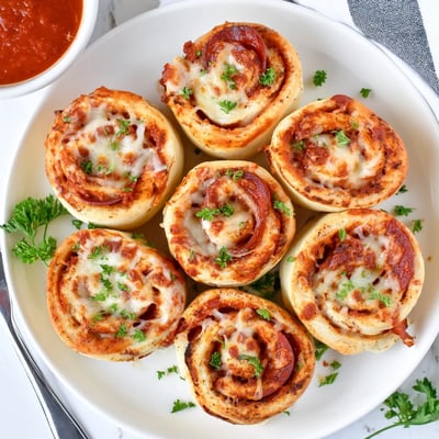Garlic-buttered pepperoni pizza roll breadsticks sliced open to reveal gooey cheese and spicy pepperoni